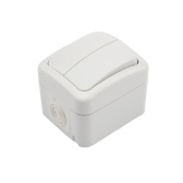 Выключатель двухклавишный Mini OG OG IP54, о/у, белый | KR-78-0602 | Kranz - артикул KR-78-0602