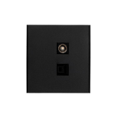 Розетка STRONG компьютерная RJ45 кат6 + TV с/у антрацит KRANZ - артикул KR-78-0722-5