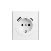 Розетка STRONG 1-ая с/з с/у з/ш 16А с USB A+C быстрой зарядки 5В/3А жемчуг KRANZ - Kranz, артикул KR-78-0704-4