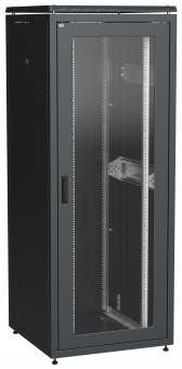 Шкаф сетевой 19' LINEA N 42U 800х800мм стеклянная передняя дверь задняя металлическая черный - ITK, артикул LN05-42U88-GM