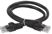 Патч-корд категории 5Е UTP 1м черный GENERICA - артикул PC09-C5EU-1M-G