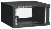 Шкаф LINEA WE 6U 600x600мм дверь стекло черный | LWE5-06U66-GF | ITK - артикул LWE5-06U66-GF