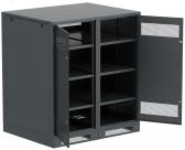 Шкаф LINEA B (пустой) 1350х1400х950мм двустворчатая металлическая дверь черный - артикул LB05-13H49-2M