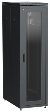 Шкаф напольный сетевой 19'' LINEA N 47U 800х1000мм стеклянная передняя дверь. задняя металлическая черный - ITK, артикул LN05-47U81-GM