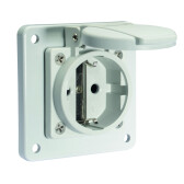 Розетка встраиваемая Schuko 16A 3p 250V IP54 QC фланец 75x75 серая I 71109-Bals I Bals - артикул 71109-Bals