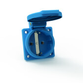 Розетка встраиваемая Schuko 16A 3p 250V IP54,QC синяя 71099 I 71099-Bals I Bals - артикул 71099-Bals