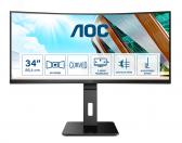 Монитор 34‘‘ VA, 3440x1440, 300 КМ/м2, 3000:1, 1мс, HDMIх2, DP, USB-Hub, Speakers, изогнутый AOC CU34P2A - артикул CU34P2A