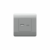 Розетка USB A+С, 5В/2,1А, серебряный(NEW3-E) | 431451 | CHINT - артикул 431451