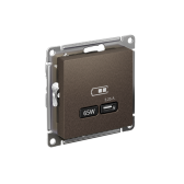 AtlasDesign Мокко USB Розетка тип-C 65W высокоскоростной заряд QC PD | ATN000627 | SE - артикул ATN000627