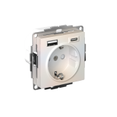 ATLASDESIGN РОЗЕТКА 16А c 2 USB A+C, 5В/2,4А/3,0А, 2х5В/1,5А, механизм, ЖЕМЧУГ | ATN000432 | Systeme Electric - артикул ATN000432