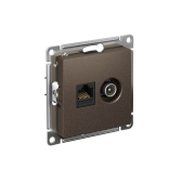 AtlasDesign Мокко Розетка 2-ая комп+TV, RJ45+TV, кат.5E, механизм | ATN000689 | SE - артикул ATN000689