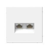 ArtGallery Белый Розетка двойная компьютерная RJ45+RJ45, кат.6А, механизм - артикул GAL000188