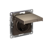 AtlasDesign Мокко Розетка с заземлением со шторками с крышкой, 16А,IP20,механизм, быстрозажимные клеммы | ATN000646S | SE - артикул ATN000646S