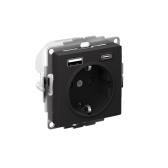 AtlasDesign Карбон Розетка 16А c 2 USB A+С механизм | ATN001032 | SE - артикул ATN001032