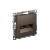 AtlasDesign Мокко Розетка 2-ая компьютерная RJ45+RJ45, кат.5E, механизм | ATN000685 | SE - артикул ATN000685