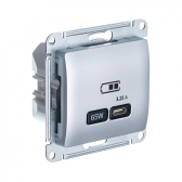Glossa Алюминий USB Розетка тип-C 65W высокоскор.заряд. QC PD | GSL000327 | SE - артикул GSL000327