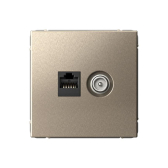 ArtGallery Шампань Розетка двойная TV + компьютерная RJ45, кат. 5Е - артикул GAL000589