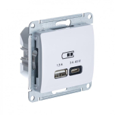 Glossa Белый USB Розетка A + тип-C 45W высокоскорост. зарядка QC PD | GSL000129 | SE - артикул GSL000129