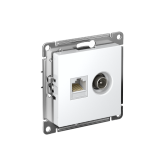 AtlasDesign Лотос Розетка двойная ТВ + компьютерная RJ45, кат. 5Е | ATN001389 | Systeme Electric - артикул ATN001389