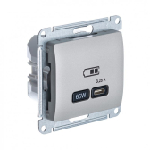 Glossa Платина USB Розетка тип-C 65W высокоскор.заряд. QC PD | GSL001227 | SE - артикул GSL001227