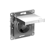 AtlasDesign Сталь Розетка с заземлением со шторками с крышкой,16А,IP20,механизм, быстрозажимные клеммы | ATN000946S | SE - артикул ATN000946S