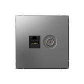 ArtGallery Сталь Розетка двойная TV + компьютерная RJ45, кат. 5Е - артикул GAL000989