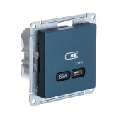 ATLASDESIGN USB розетка тип-С 65Вт высокоскор.заряд. QC, PD, механизм, изумруд - артикул ATN000827