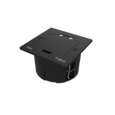 MultiDesk Лючок на 2 модуля IP44 с монтажной коробкой для стены, фальшпола, стола ЧЁРНЫЙ матовый, тип MDK20 | MDK20102MBA | SE - артикул MDK20102MBA