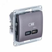 GLOSSA USB РОЗЕТКА тип-C 65W высокоскор.заряд. QC, PD, механизм, СИРЕН.ТУМАН - артикул GSL001427