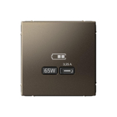 ArtGallery Мокко Розетка USB тип-С 65Вт высокоскор.заряд. QC, PD, механизм - артикул GAL000627
