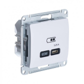 Glossa Белый USB Розетка тип-С 65W высокоскор.заряд. QC PD | GSL000127 | SE - артикул GSL000127