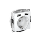 AtlasDesign Лотос Розетка 16А с 2 USB A+A, 5В/2,4А, 2х5В/1,2А, механизм | ATN001330 | Systeme Electric - артикул ATN001330