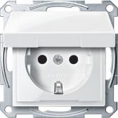 Механизм розетки Schuko с крышкой белый - артикул MTN2310-0319