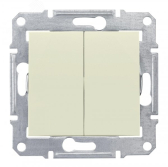 Sedna Выключатель двухклавишный в рамку IP44 бежевый - артикул SDN0300447