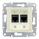 Sedna Розетка компьютерная двойная RJ45 категория 6 в рамку бежевая - артикул SDN4800147