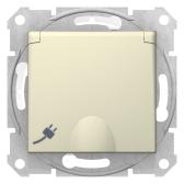 SEDNA РОЗЕТКА IP44 16А  с з/к, с крышкой, cо шторками, быстрозажимные клеммы, БЕЖЕВАЯ - артикул SDN3100547