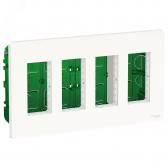 UNICA SYSTEM+ БЛОК скрытой установки 4х2 БЕЛЫЙ - артикул NU174418
