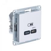 ATLASDESIGN USB РОЗЕТКА тип-C 65W высокоскор.заряд. QC, PD, механизм, БЕЛЫЙ - артикул ATN000127