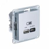 ATLASDESIGN USB РОЗЕТКА A + тип-C 45W высокоскор.заряд. QC,PD, механизм,АЛЮМИНИЙ - артикул ATN000329