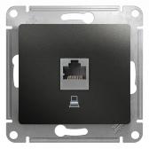 GLOSSA Розетка компьютерная RJ45 категория 5E антрацит в рамку - артикул GSL000781K