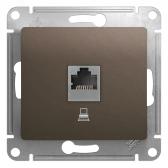 GLOSSA Розетка компьютерная RJ45 категория 5E шоколад в рамку - артикул GSL000881K
