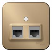 Розетка BLANCA наружная двойная компьютерная RJ45, кат.5e, с изолирующей пластиной, титан - артикул BLNIA045454