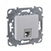UNICA Розетка телефонная 1хRJ11 в рамку белая 4 контакта - артикул MGU5.492.18ZD