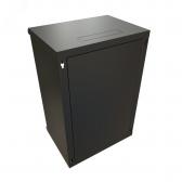 "Шкаф настенный 19-дюймовый 19"" 22U 1086x600х450мм стеклянная дверь с перфорацией  ручка с замком  черный RAL 9004 WRline WR-TW-2245-GP-RAL9004" - артикул WR-TW-2245-GP-RAL9004