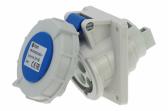 Розетка встраиваемая наклонная 16A/230V/1P+N+E/IP67, фланец 64x74 - артикул CA1475
