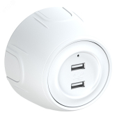 Розетка USB двойная  Rotondo, с подсветкой, цвет белый - артикул 7700896