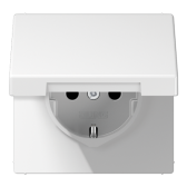 Штепсельная розетка SCHUKO 16A, 250V~  с крышкой| LS1521KLWW |Jung - артикул LS1521KLWW