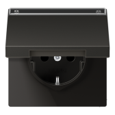 Штепсельная розетка SCHUKO 16A 250V~ с полем для надписи и откидной крышкой; антрацит - артикул AL1520NAKLAN