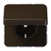 Штепсельная розетка SCHUKO 16А / 250В с подпружиненной откидной крышкой, пружинные зажимы; термопласт; коричневый; CD500 - артикул CD1520BFKLBR
