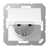 Штепсельная розетка SCHUKO 16A 250V~ с защитой от детей; с крышкой; термопласт; белая - артикул A1520BFKIKLWW